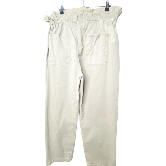 Mother The Yoyo Ruffle Greaser Ankle Tan Khaki Pants Paper Bag Waist Size 34 - Picture 4 of 16